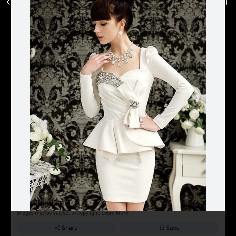 Elegant White Peplum Mini Dress with Embellishments